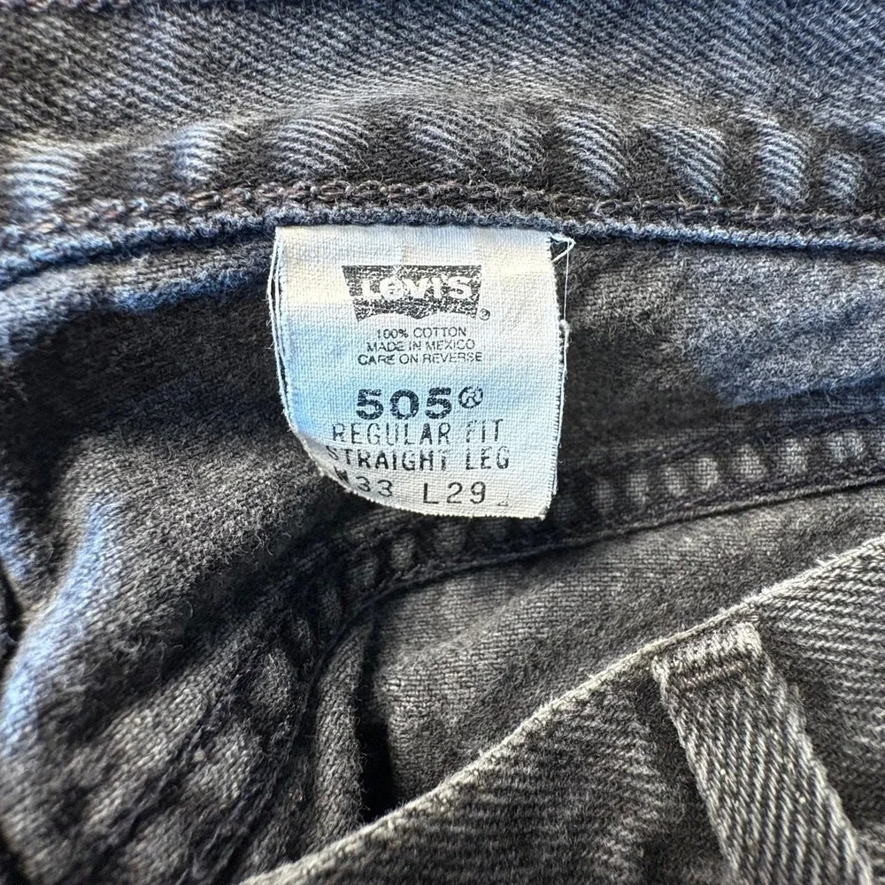 Levi's 505 Regular Fit Black Jeans Men's 33x29